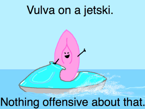 vulva on a jet ski nothing offensive about that